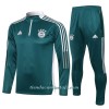 Sudadera De Entrenamiento Trajes FC Bayern de Múnich Cremallera De Cuarto 2021/22 Verde - Hombre